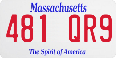 MA license plate 481QR9