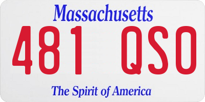 MA license plate 481QS0