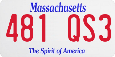 MA license plate 481QS3