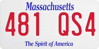 MA license plate 481QS4