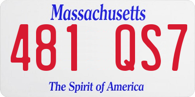 MA license plate 481QS7