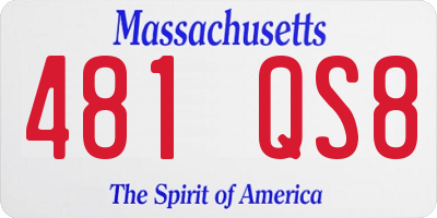 MA license plate 481QS8