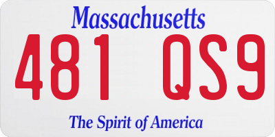 MA license plate 481QS9