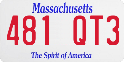 MA license plate 481QT3