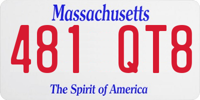 MA license plate 481QT8