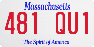 MA license plate 481QU1
