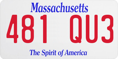 MA license plate 481QU3