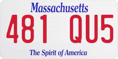 MA license plate 481QU5