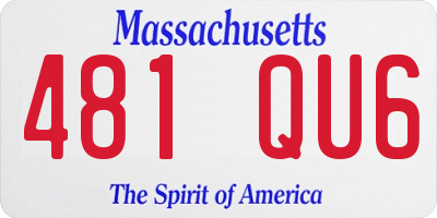 MA license plate 481QU6