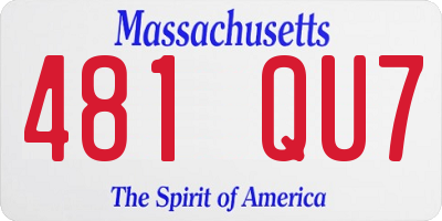 MA license plate 481QU7