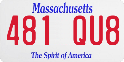 MA license plate 481QU8