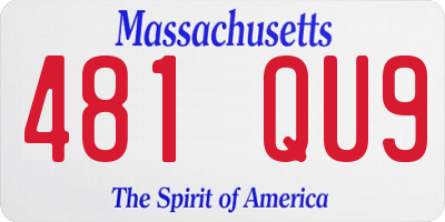 MA license plate 481QU9