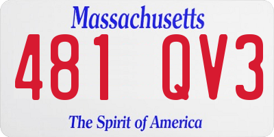 MA license plate 481QV3