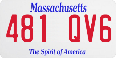 MA license plate 481QV6