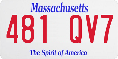 MA license plate 481QV7