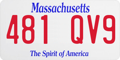 MA license plate 481QV9