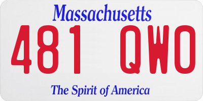 MA license plate 481QW0