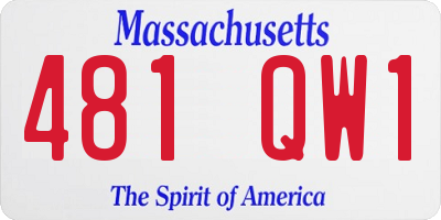 MA license plate 481QW1