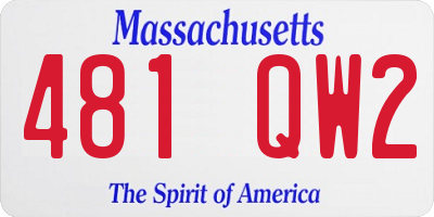 MA license plate 481QW2