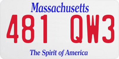 MA license plate 481QW3