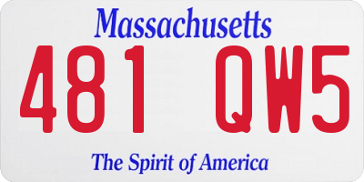 MA license plate 481QW5