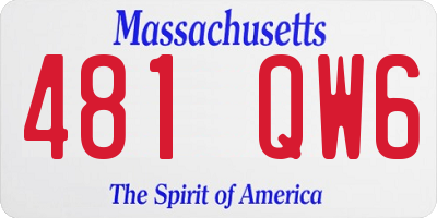 MA license plate 481QW6