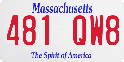 MA license plate 481QW8