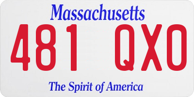 MA license plate 481QX0