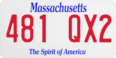 MA license plate 481QX2