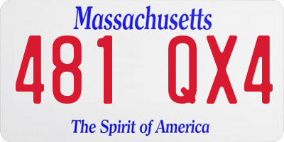 MA license plate 481QX4