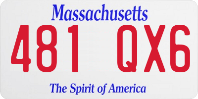 MA license plate 481QX6