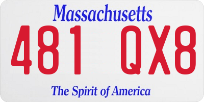 MA license plate 481QX8