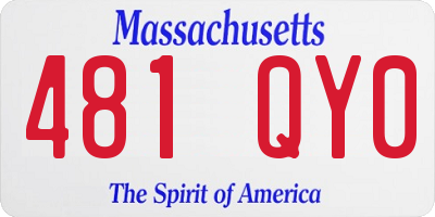MA license plate 481QY0
