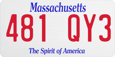 MA license plate 481QY3