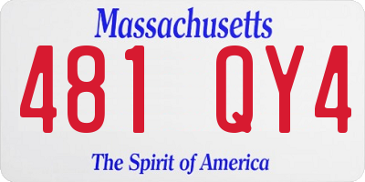 MA license plate 481QY4