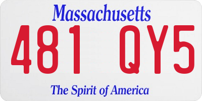 MA license plate 481QY5