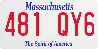 MA license plate 481QY6