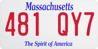 MA license plate 481QY7
