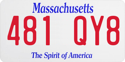 MA license plate 481QY8