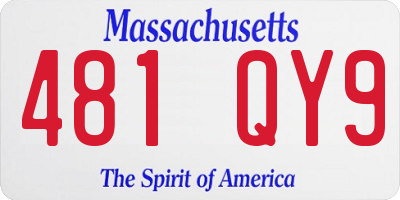 MA license plate 481QY9