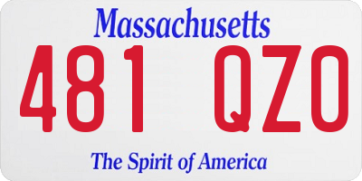 MA license plate 481QZ0