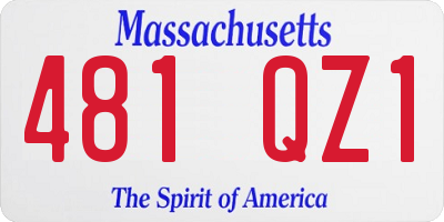 MA license plate 481QZ1