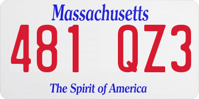 MA license plate 481QZ3