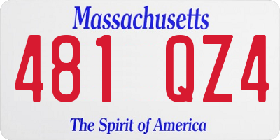 MA license plate 481QZ4