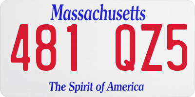 MA license plate 481QZ5