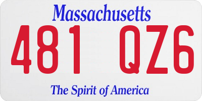 MA license plate 481QZ6