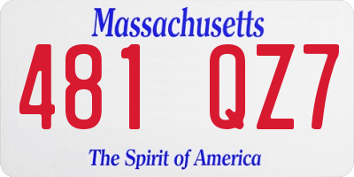 MA license plate 481QZ7