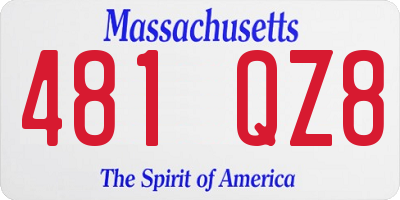MA license plate 481QZ8