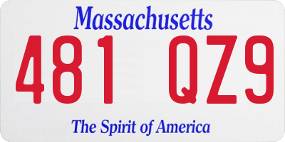 MA license plate 481QZ9