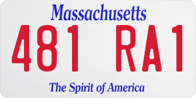 MA license plate 481RA1